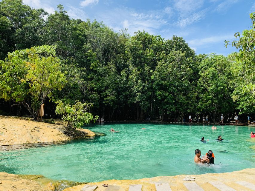 Ao Nang: Hot Spring, Emerald Pool & Tiger Cave Temple Tour - Hot Spring Waterfall: a warm start at 37 to 40°C