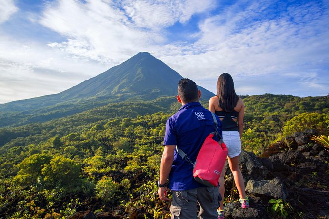 Arenal Volcano Expeditions Walk with Optional Hot Springs - Walking on Arenal’s black volcanic rock