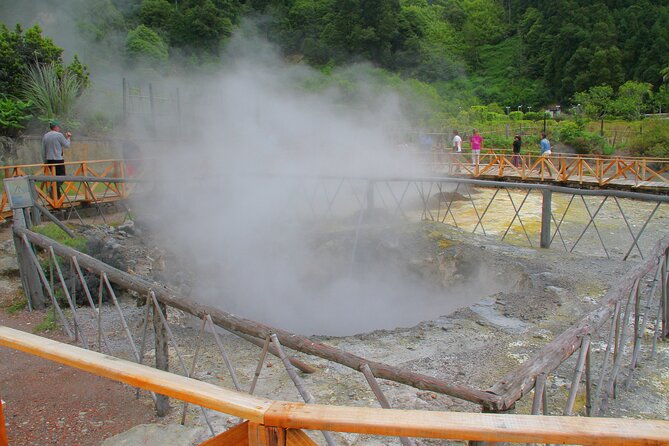 Azores: Shore Excursion Furnas - Crater volcano and hot springs - Furnas Caldera: steam, mineral water, and boiling ground