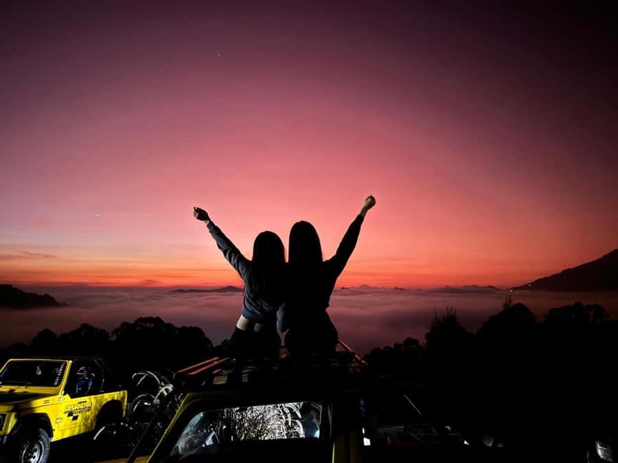 Bali: Shared Mount Batur Sunrise Jeep Tour with Hot Springs - Black lava fields and the marks of an old eruption