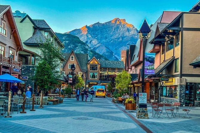 Banff: Gondola, Hot Spring and Three Lakes Tour - Bow Falls, Surprise Corner, and the Banff sign