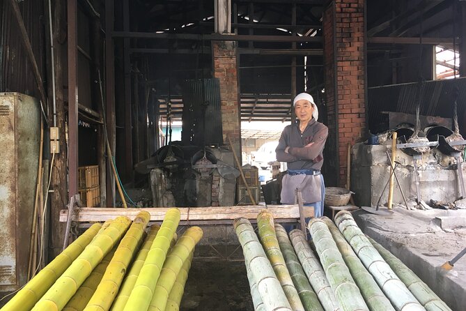 Become a local! A Walking Tour of Arts, Crafts & Onsen Culture - Inside a bamboo workshop with a 1908 story