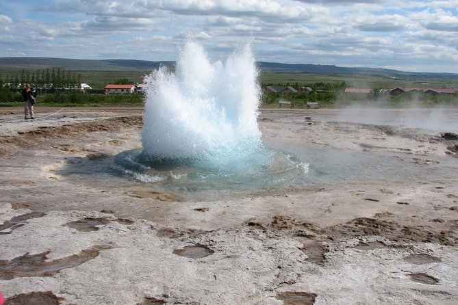 Day Trip to the Golden Circle and Blue Lagoon from Reykjavik - Strokkur and the geothermal plain near Geysir