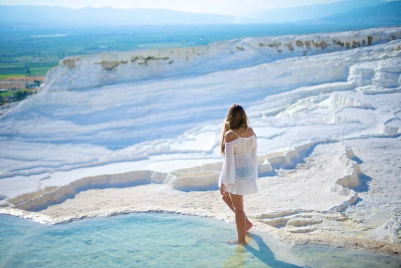 Fethiye: Pamukkale Hot Spring & Hierapolis Small-Group Tour - Seeing Pamukkale from the valley