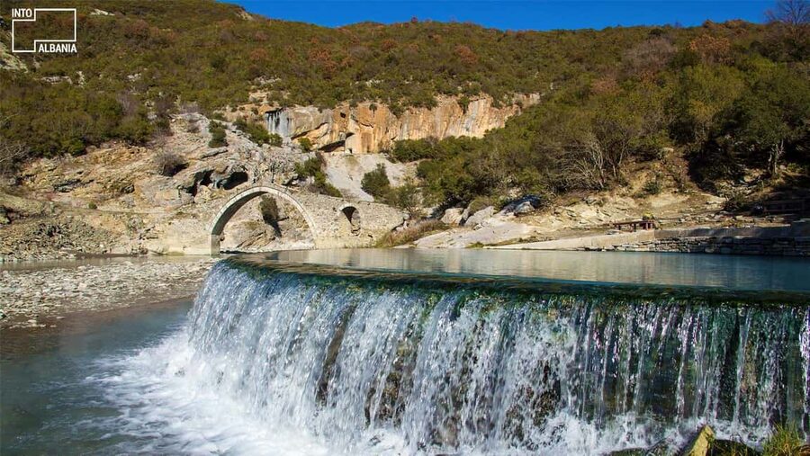 From Permet: Vjosa River Rafting and Benja Thermal Baths - Benja Thermal Baths beneath the Ottoman bridge