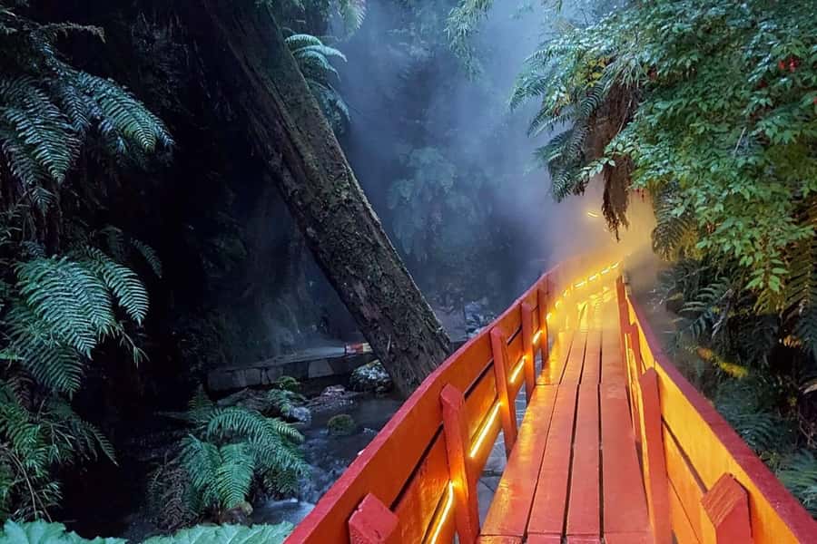 From Pucón: Geometric Hot Springs - The road from Pucón through Licanray and Coñaripe