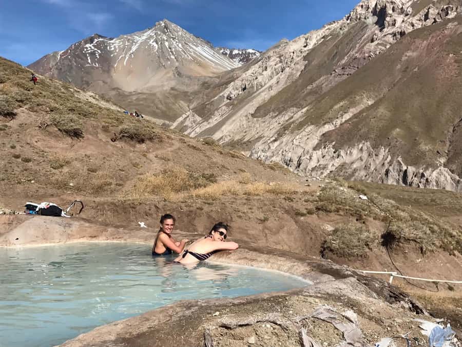 From Santiago: Maipo Canyon Volcano and Hot Spring Tour - Baños Colina and the 50°C mineral pools
