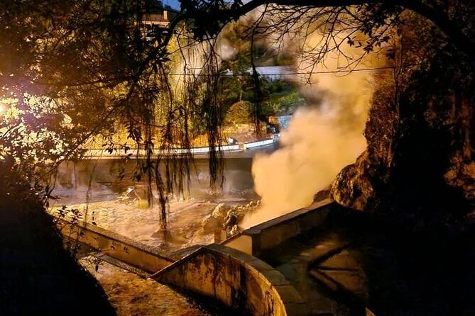 Furnas: Mystic Tour (w/Dinner) - Hot Springs - Furnas at night: steam, mineral water, and sweets