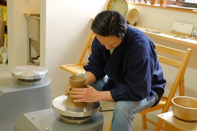Hands On Pottery Workshop in Arima Onsen - Learning to control an electric potter’s wheel