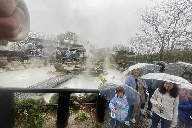 Hot Spring Beppu Onsen with Blue Hell cozy Tour by Car and walk - Trying Jigoku Mushi, Beppu’s steam-cooked food