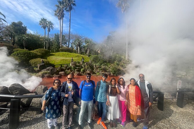 Hot Spring Beppu Onsen with Blue Hell cozy Tour by Car and walk - Japanese sweets after the bath