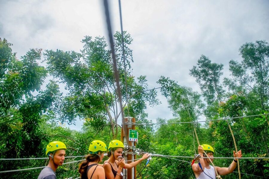 Hue: Full-day Nature’s Bliss From Hot Springs To Zip Line - Highwire obstacles for three levels of confidence