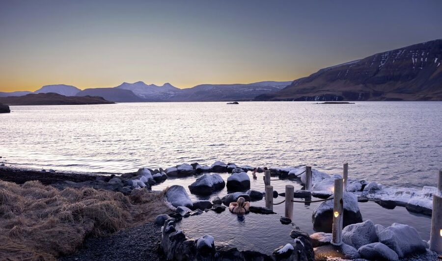 Hvammsvik Hot Springs: Admission Package - Steam room, swim-up bar, and food