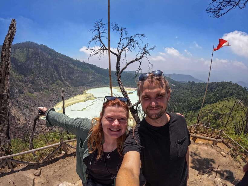 Jakarta: Volcano or Suspension Bridge,Ricefield & Hot Spring - White Crater: sulfur, forest, and tea country