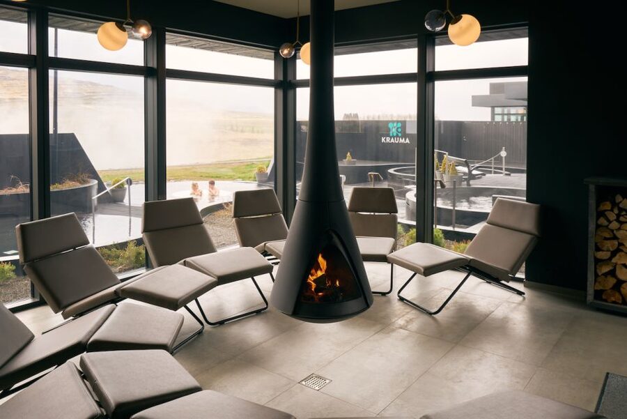 Krauma Geothermal Baths Entrance Ticket - Steam rooms and a fireside pause