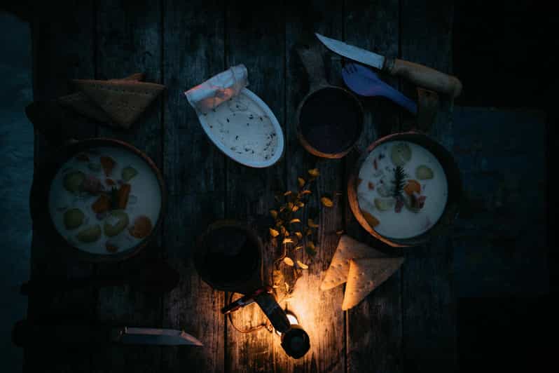 Private Traditional Sauna, Ice Dip and Dinner in the Wild - A professional chef prepares the Lappish meal