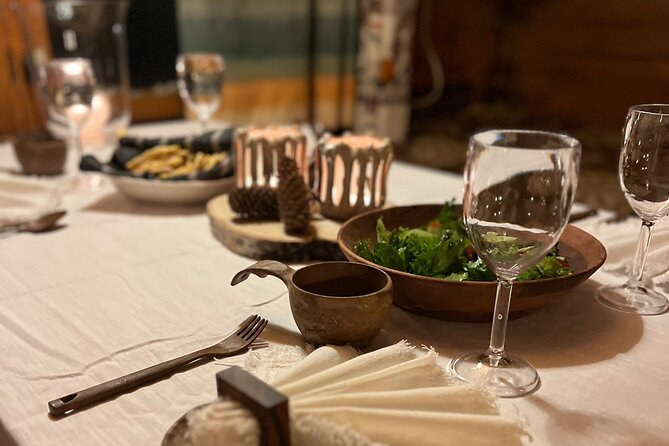 Private Traditional Sauna, Ice Dip and Dinner in the Wilderness - A Lappish dinner prepared at the hideout