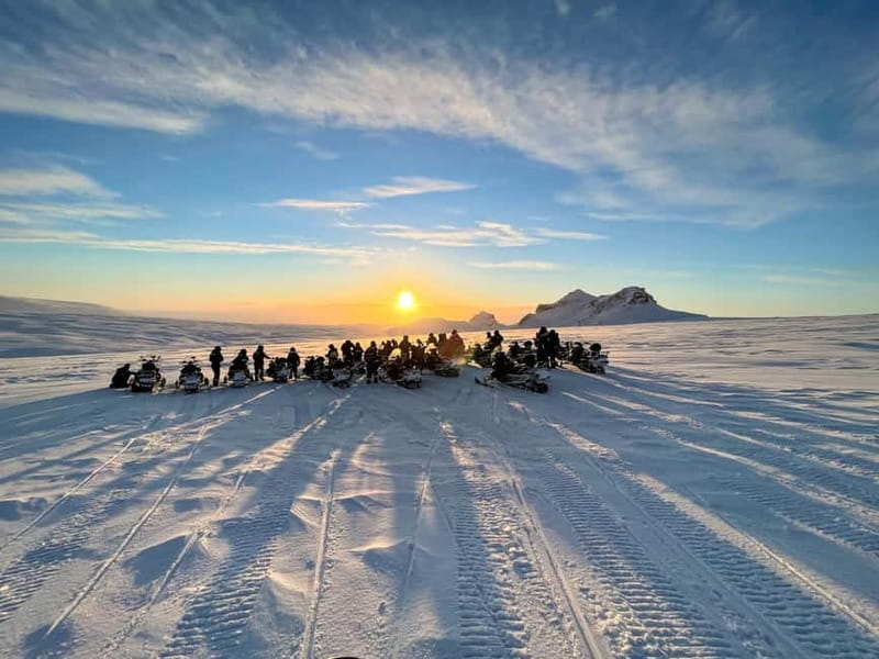 Reykjavík: Glacier Snowmobile and Hot Springs with Pickup - Driving through Geysir country