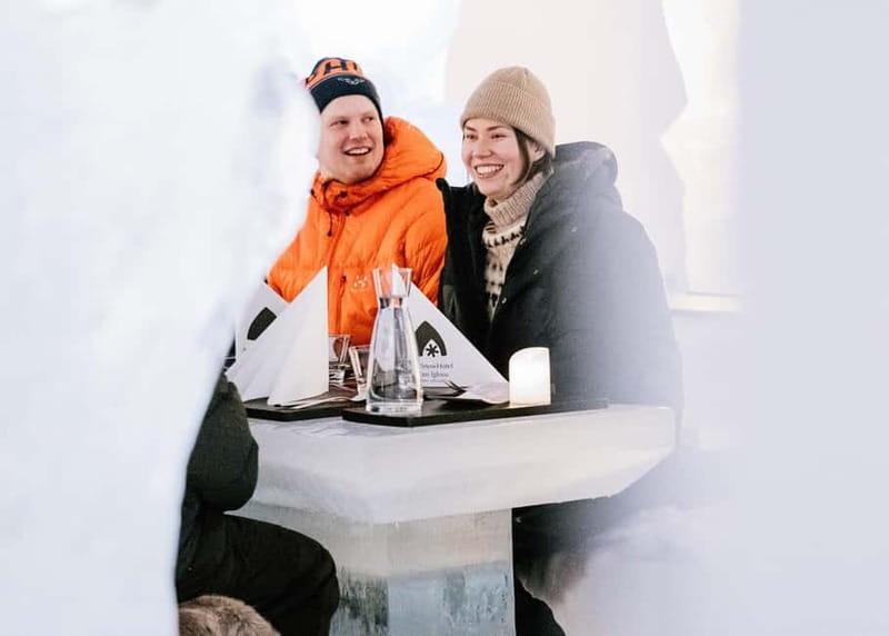 Rovaniemi: Ice Restaurant Dinner with Snow Sauna & jacuzzi - Lakeside sledding and the tobogganing hill