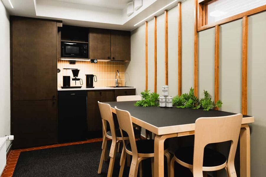 Rovaniemi: Private Sauna and Lounge - The shower, dressing room, and useful extras