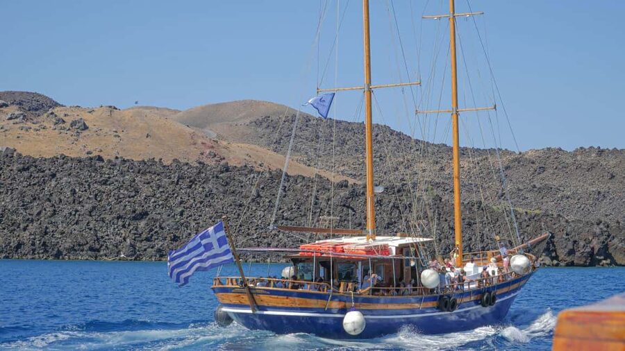 Santorini Volcano, Hot Springs Adventure - Nea Kameni: walking across Santorini’s volcanic heart