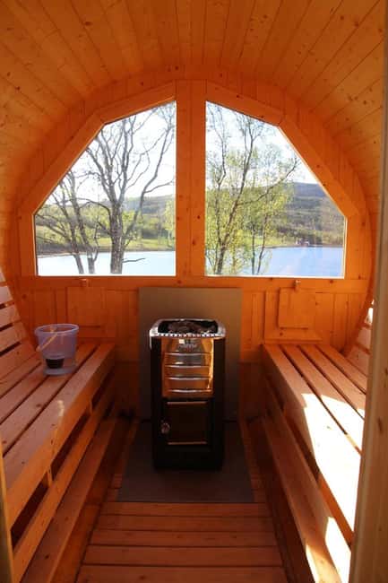 Senja: Wood-Fired Sauna Barrel - A small sauna with a big seaside setting