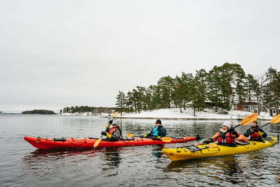 Winter Kayaking, Swedish Fika, and Hot Sauna