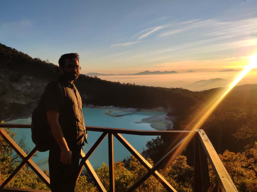 Sunrise Sunan Ibu,Kawah Putih,Volcano,Tea factory,Hot spring - Kawah Putih and the volcanic basin