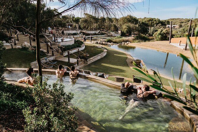 Ultimate Peninsula Adventure: Stand Up Paddle, Hot Springs, Hike, Lunch & Winery - Soaking at Peninsula Hot Springs