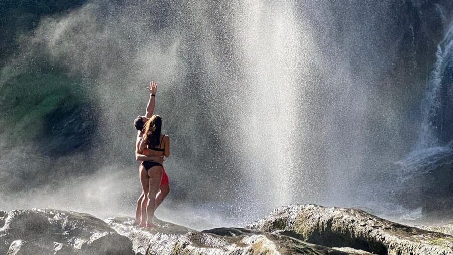 Valencia: Waterfalls and Thermal Springs Tour with Swimming - The Bridal Veil waterfall sets the mood